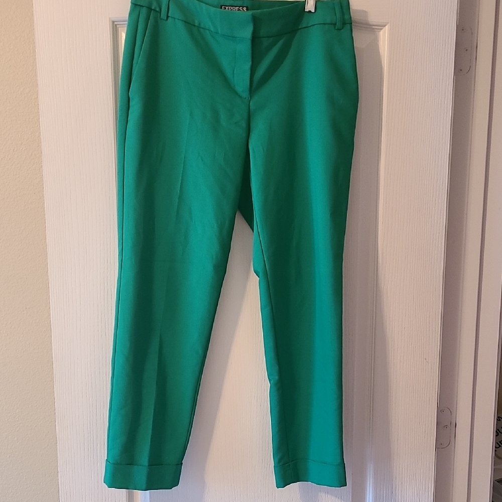 Express Vibrant Green Women's Editor Trousers Ankle Length SZ 4